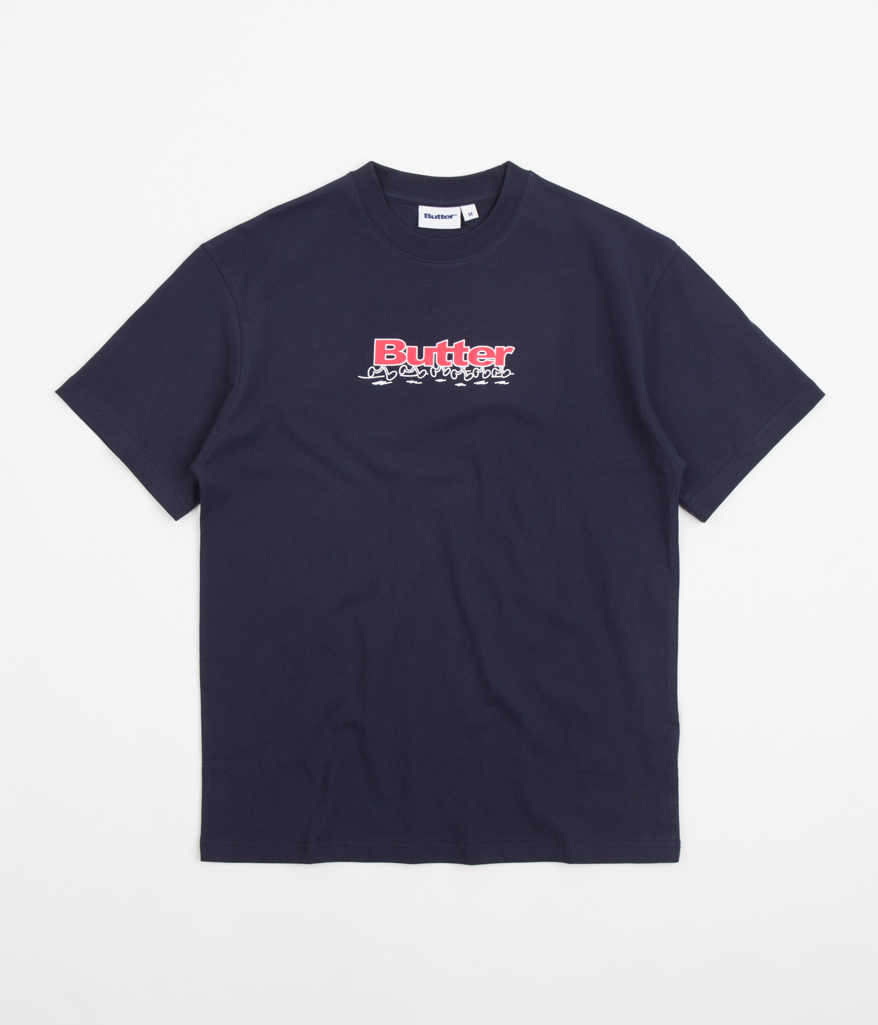 Butter Goods Running Logo T-Shirt - Navy | Flatspot