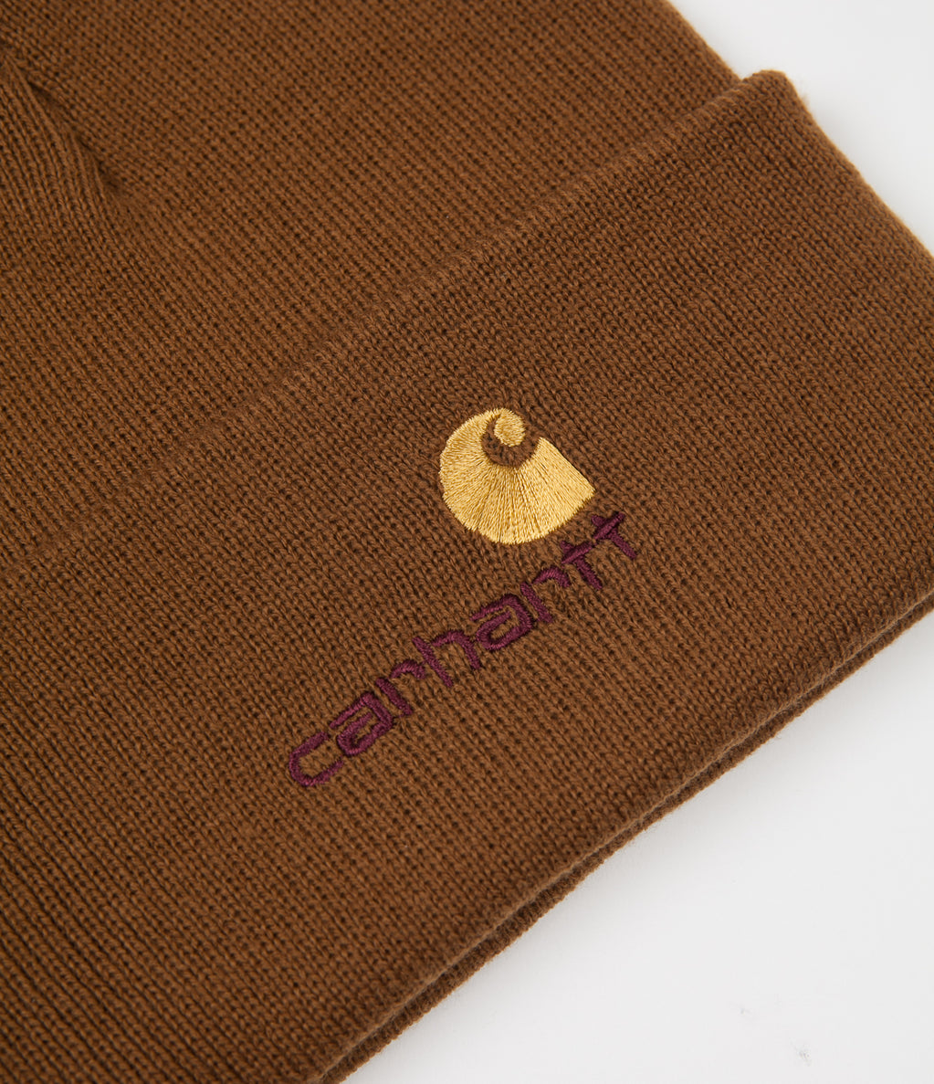 Carhartt American Script Beanie - Hamilton Brown | Flatspot