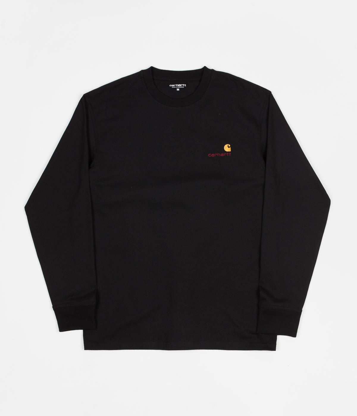 Carhartt American Script Long Sleeve T-Shirt - Black | Flatspot