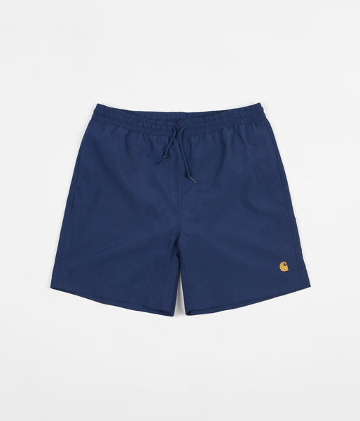 Carhartt Chase Swim Trunks - Metro Blue / Gold | Flatspot