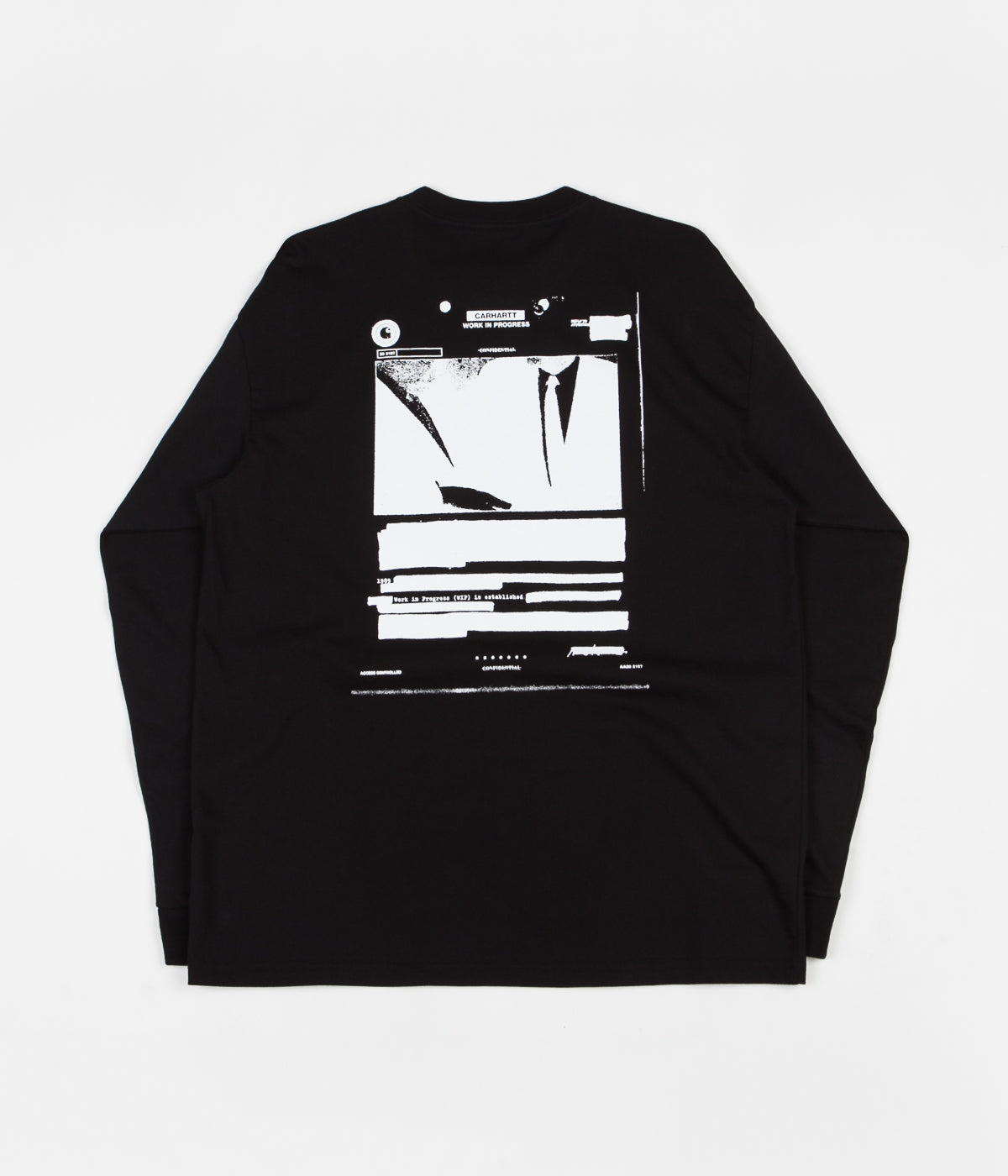 Carhartt Confidential Long Sleeve T-Shirt - Black / White