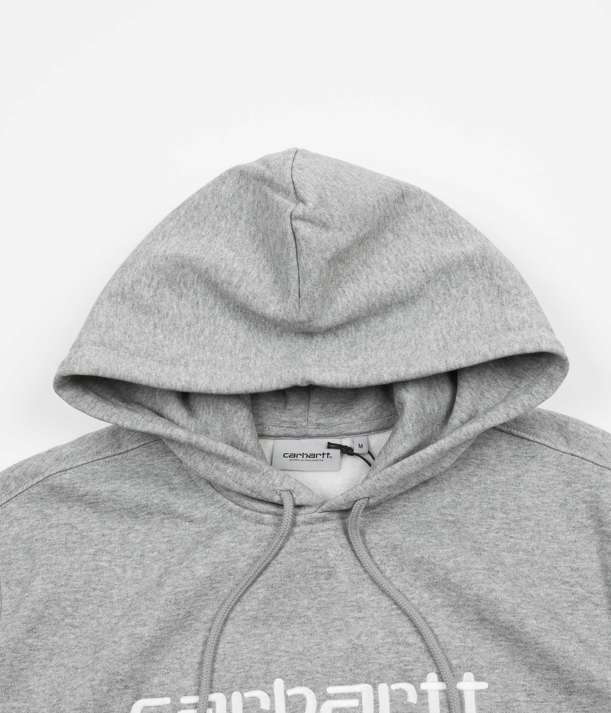 Carhartt Embroidered Hoodie - Grey Heather / White | Flatspot