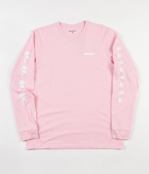 Carhartt Flamingo Script Long Sleeve T-Shirt - Vegas Pink / White ...