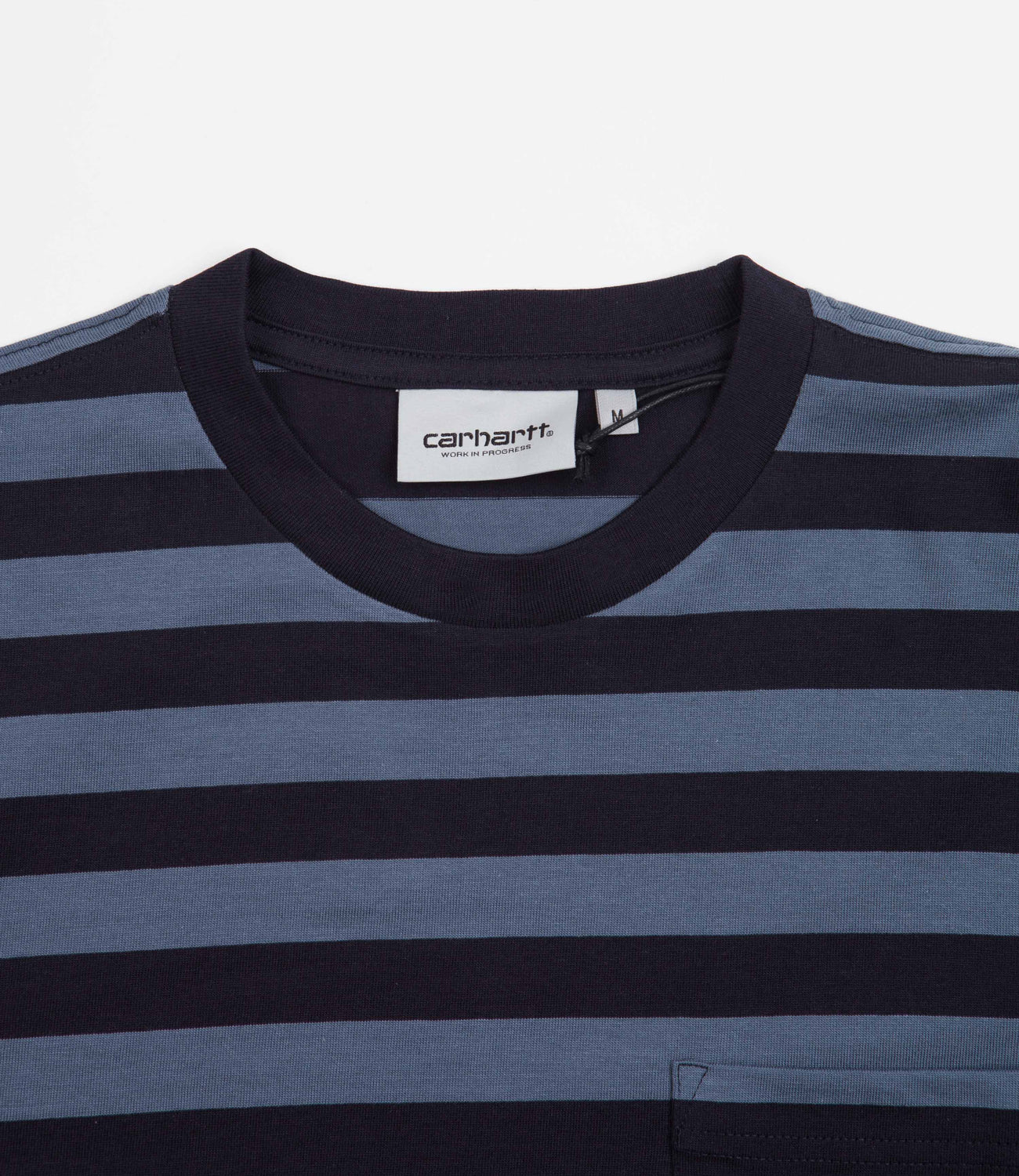Carhartt Merrick Pocket Long Sleeve T-Shirt - Merrick Stripe / Dark Na ...