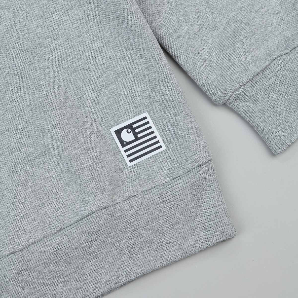 Carhartt State Flag Crew Neck Sweatshirt - Grey Heather / Black | Flatspot