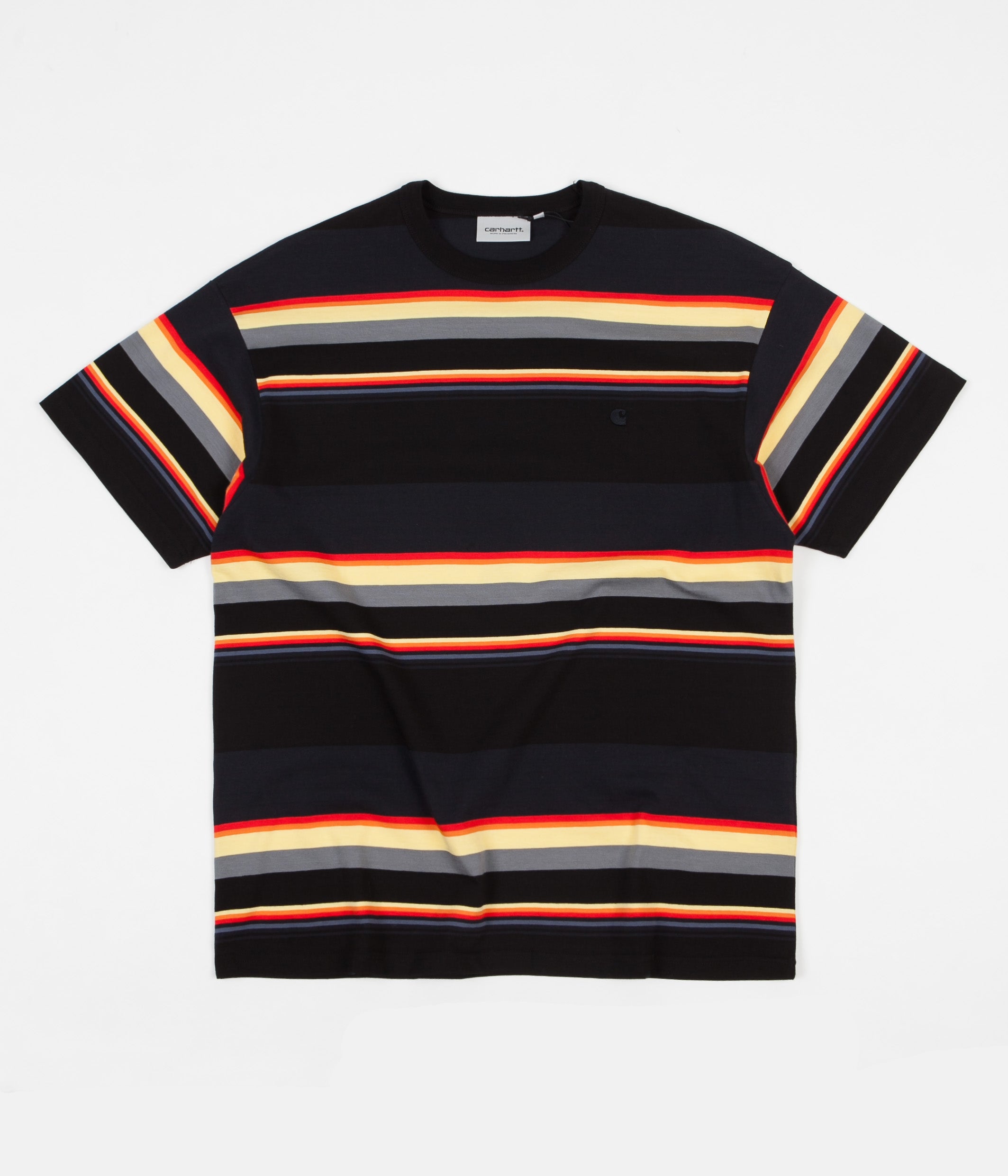 Carhartt Sunder T-Shirt - Sunder Stripe / Black / Dark Navy Stripe ...