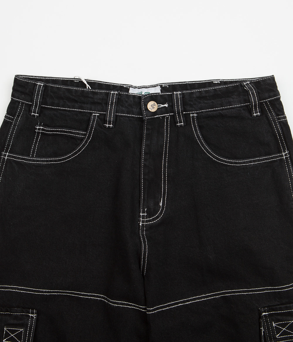 Cash Only Aleka Cargo Jeans - Washed Black | Flatspot