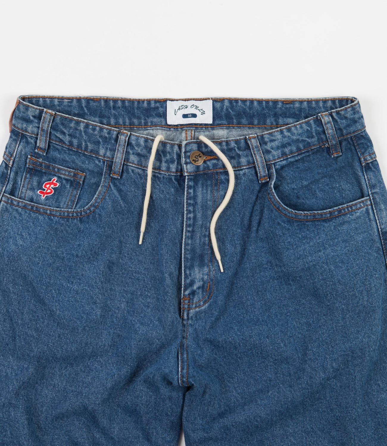 Cash Only Baggy Denim Jeans - Washed Indigo | Flatspot
