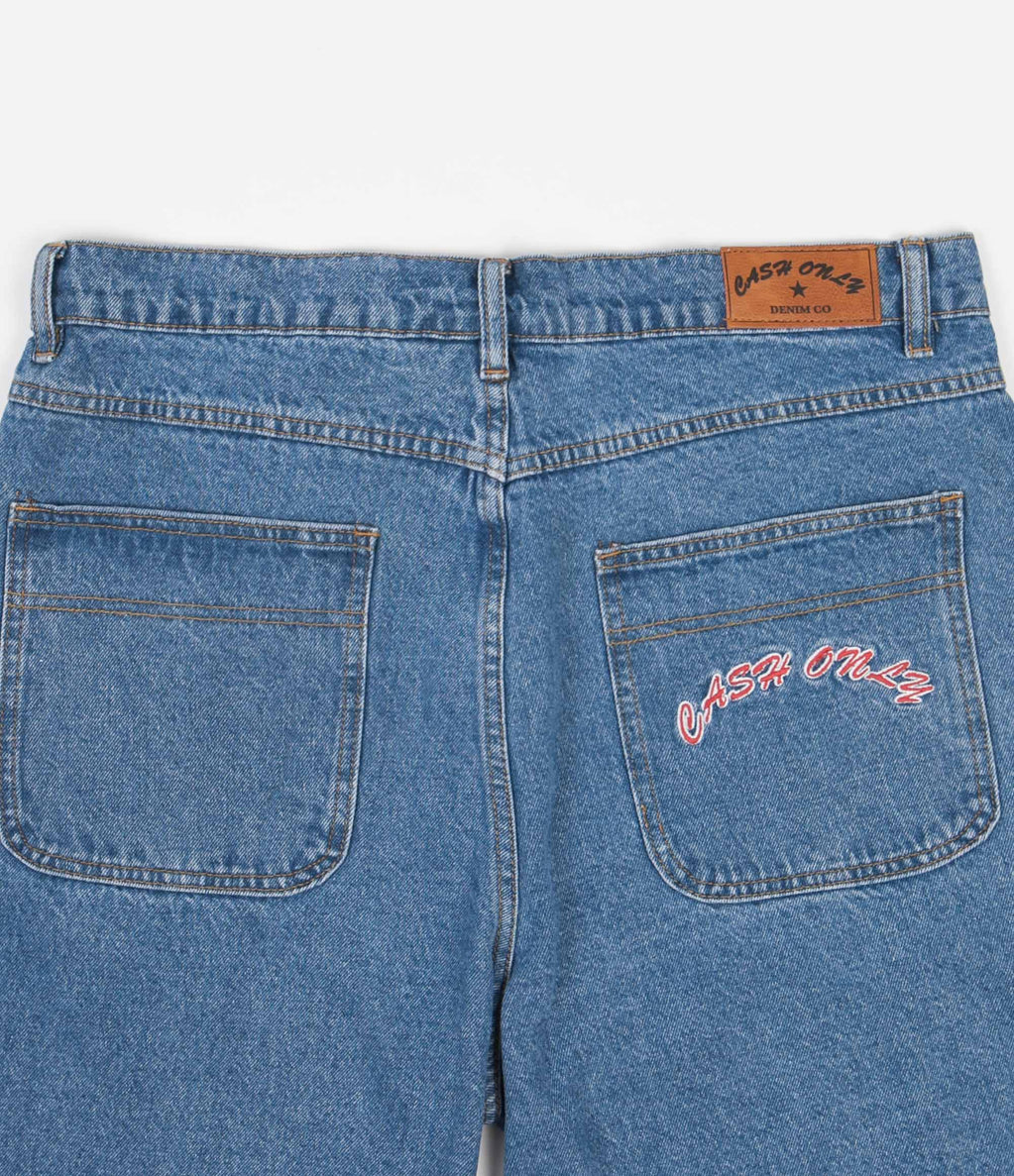 Cash Only Baggy Jean Shorts - Washed Indigo | Flatspot