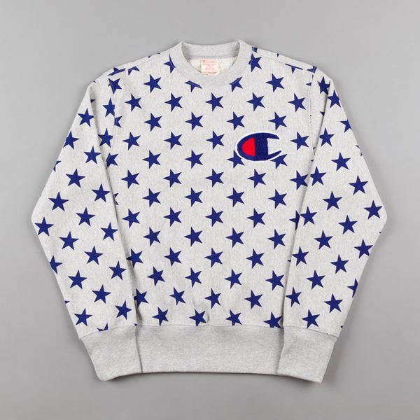 Champion All Over Print Crewneck Sweatshirt - Grey | Flatspot