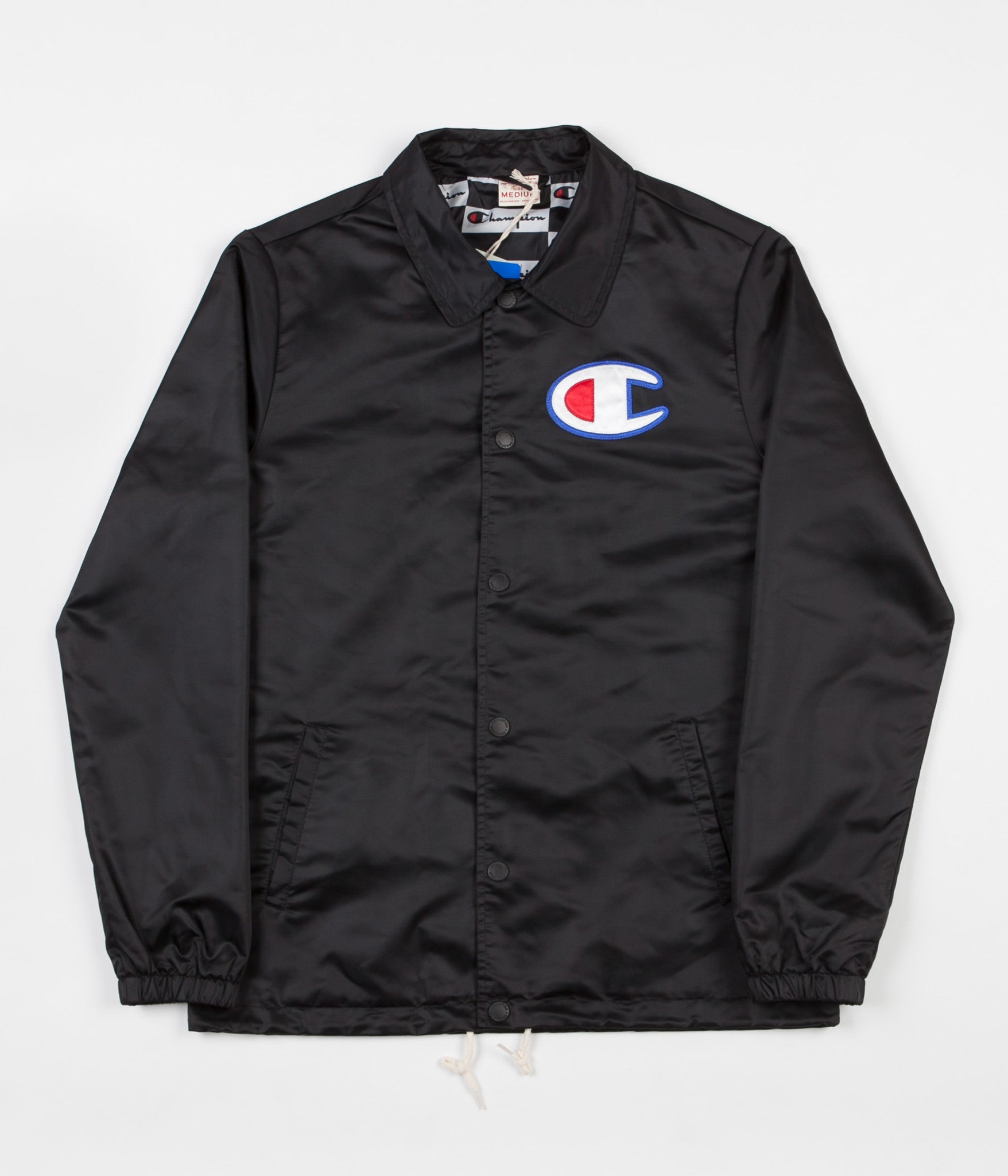 champion lined black coaches jacket