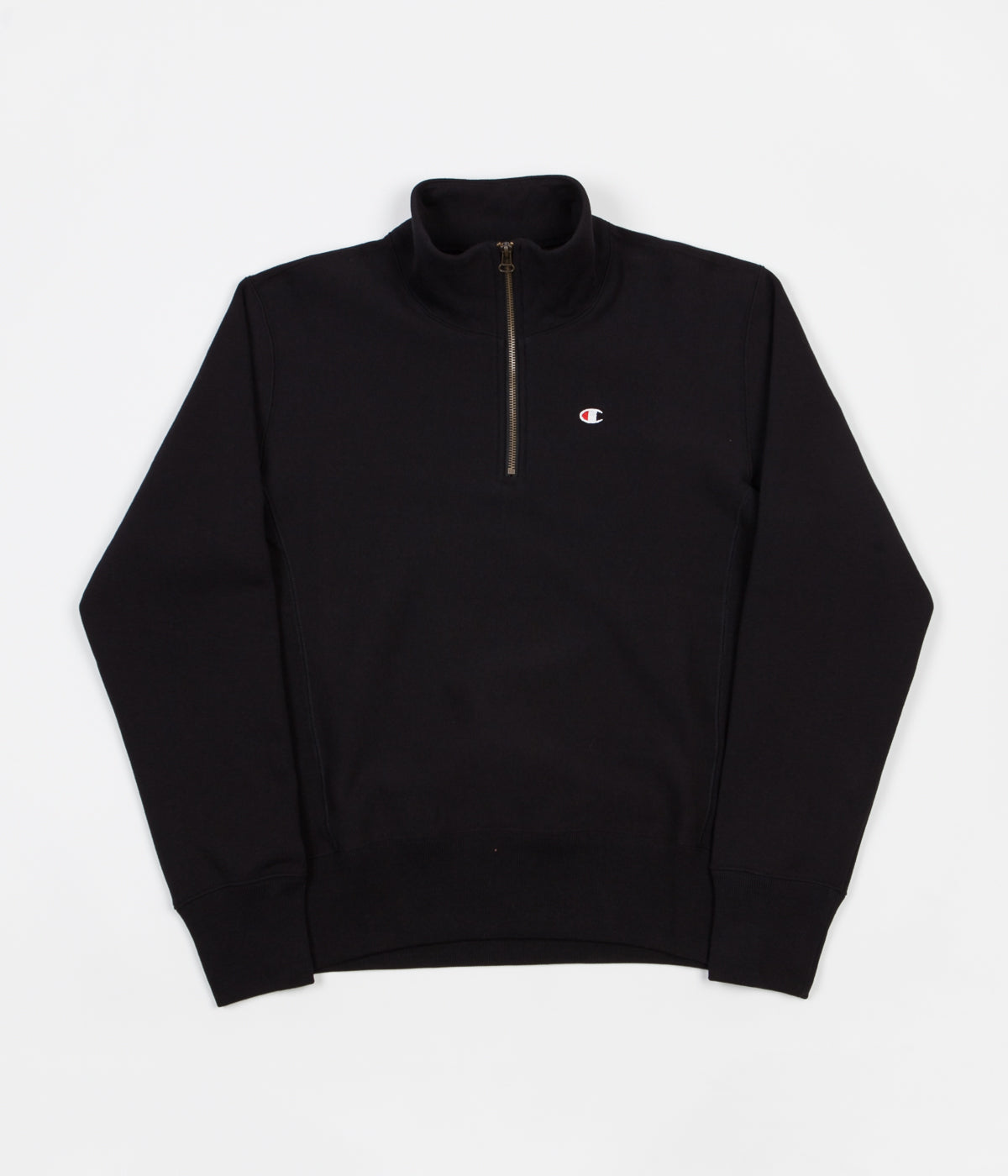 Champion Embroidered Half Zip Sweatshirt - Black | Flatspot
