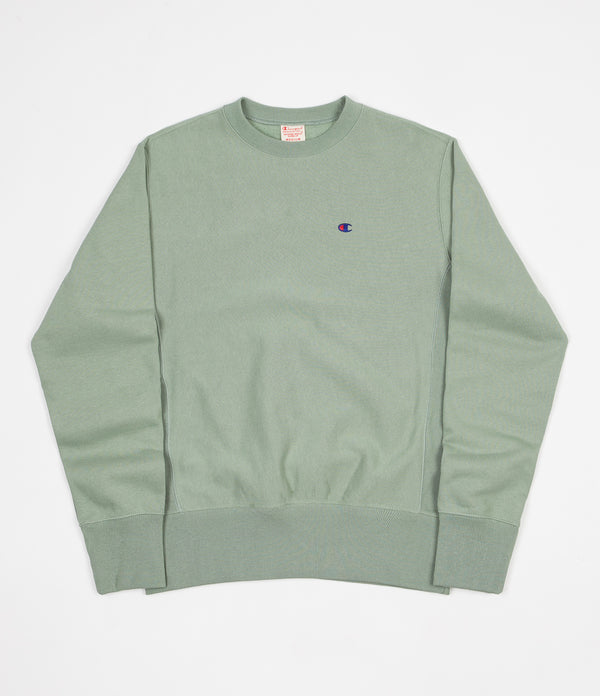 champion green crew neck sweater