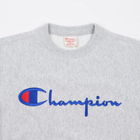 champion reverse weave script logo crew sweat