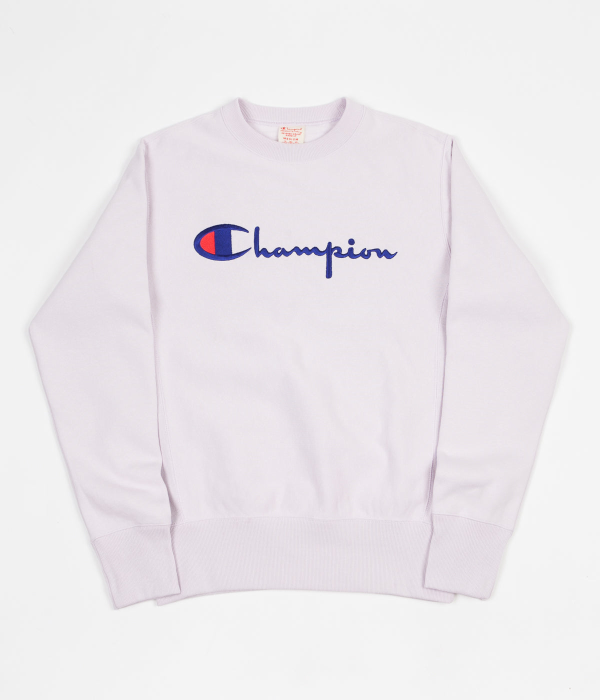 Champion Reverse Weave Script Logo Crewneck Sweatshirt - Light Purple ...