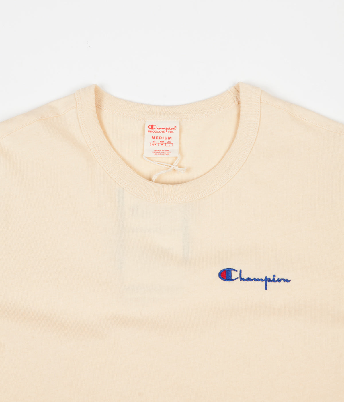 beige champion t shirt