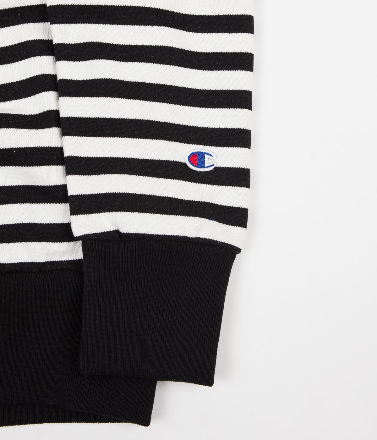 Champion Striped Crewneck Sweatshirt - Black / White | Flatspot