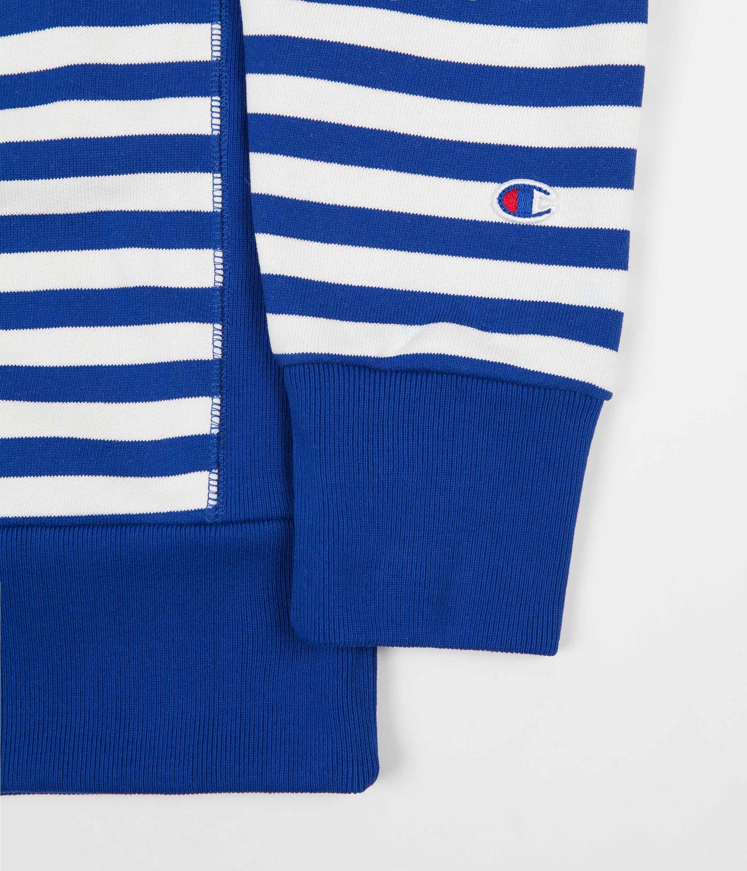 Champion Striped Crewneck Sweatshirt - Blue / White | Flatspot