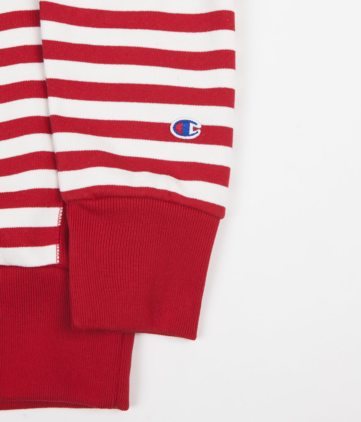 red and white striped sweatshirt