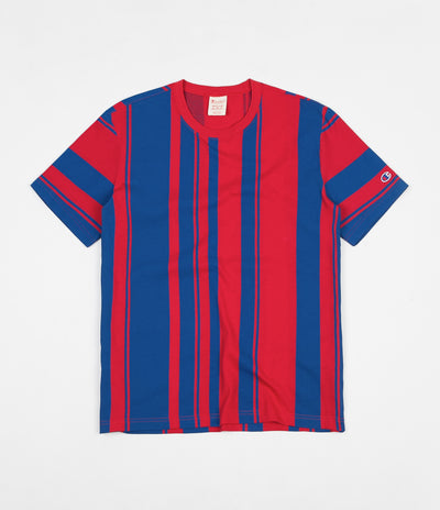 black red and blue champion shirt