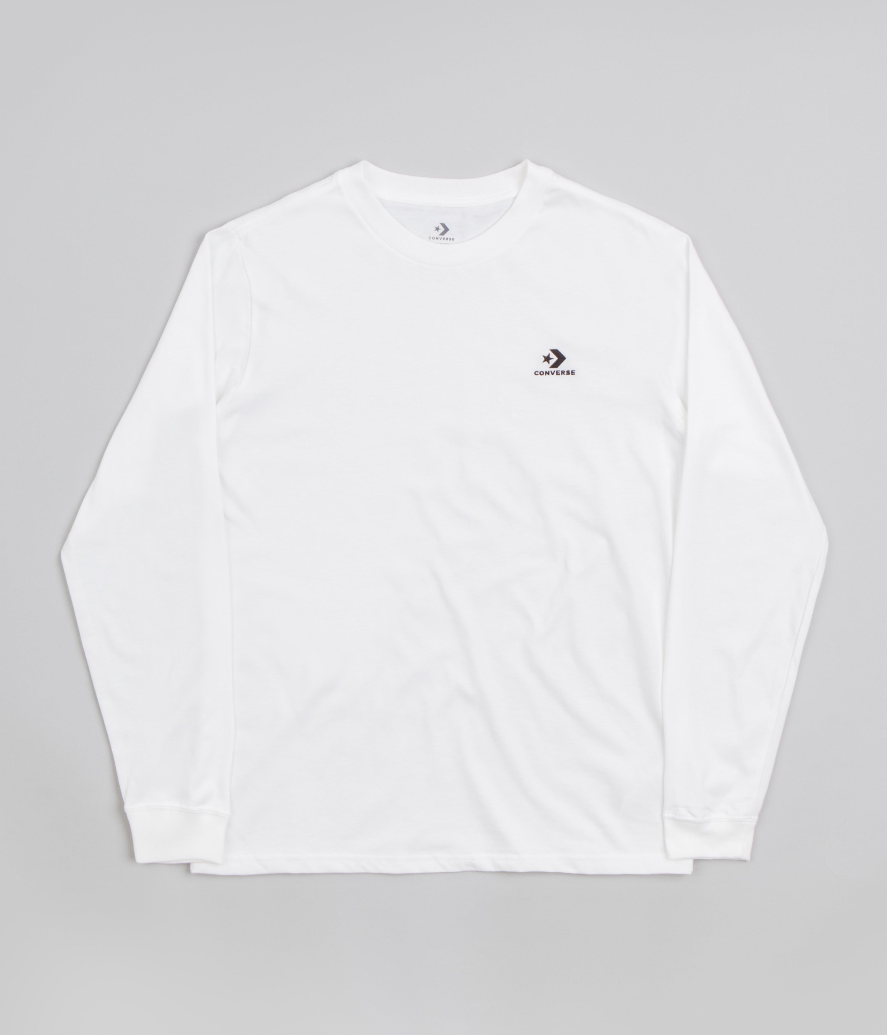Converse Embroidered Star Chevron Long Sleeve T-Shirt - White | Flatspot
