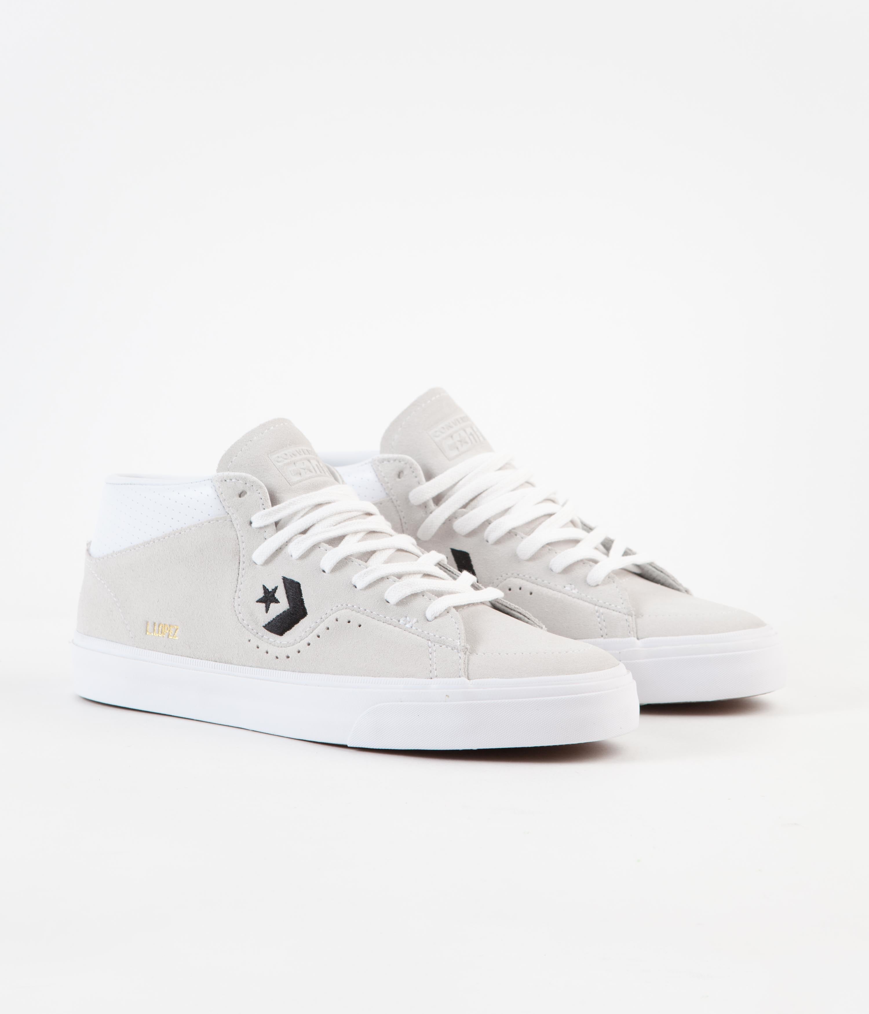 Converse Louie Lopez Pro Mid Shoes - White / Black / White | Flatspot
