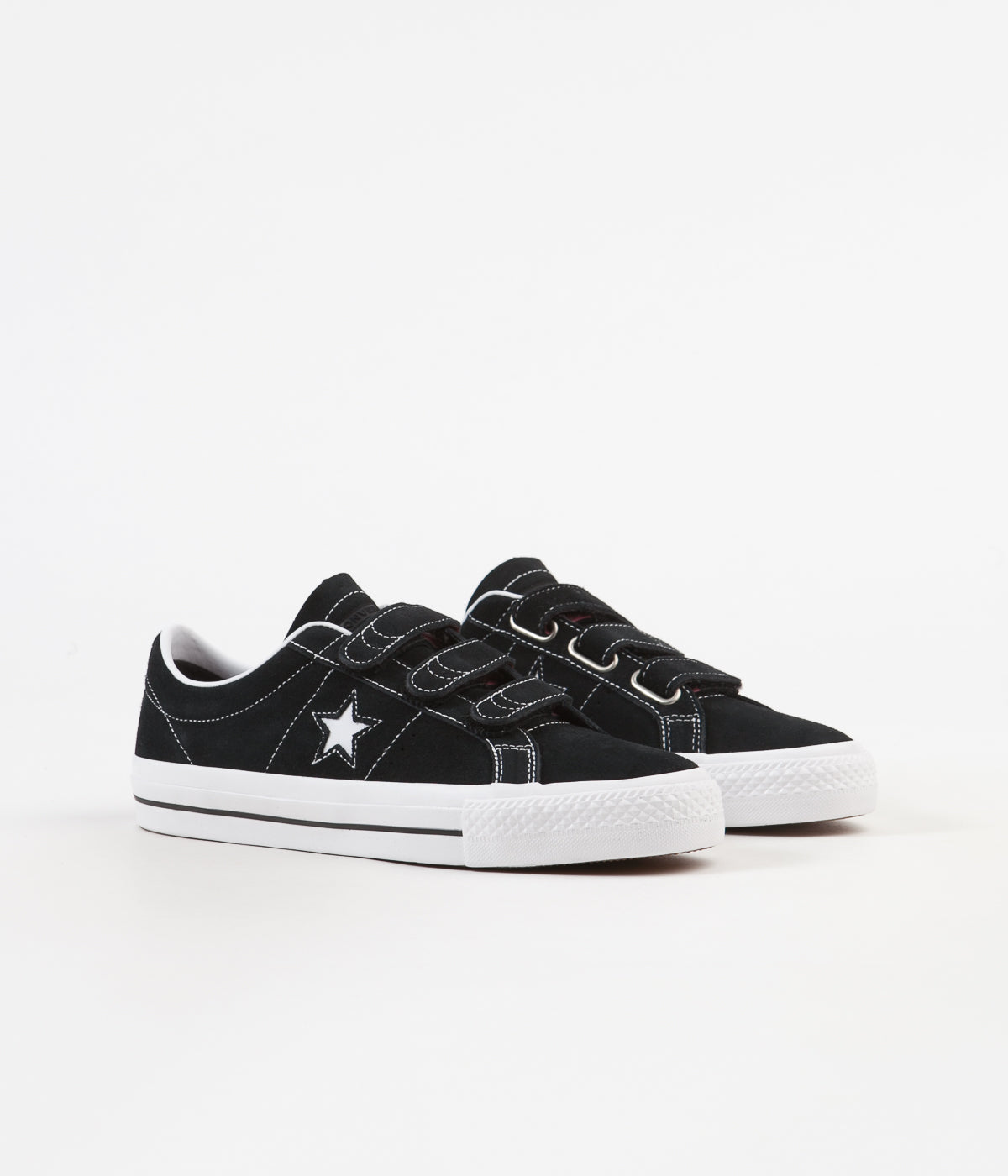 converse black one star low profile leather trainers