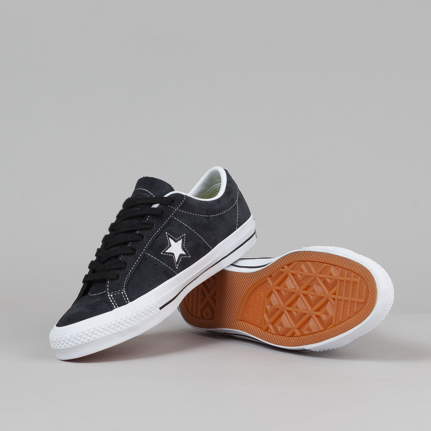 Converse One Star Pro Ox QS Shoes - Black / White | Flatspot