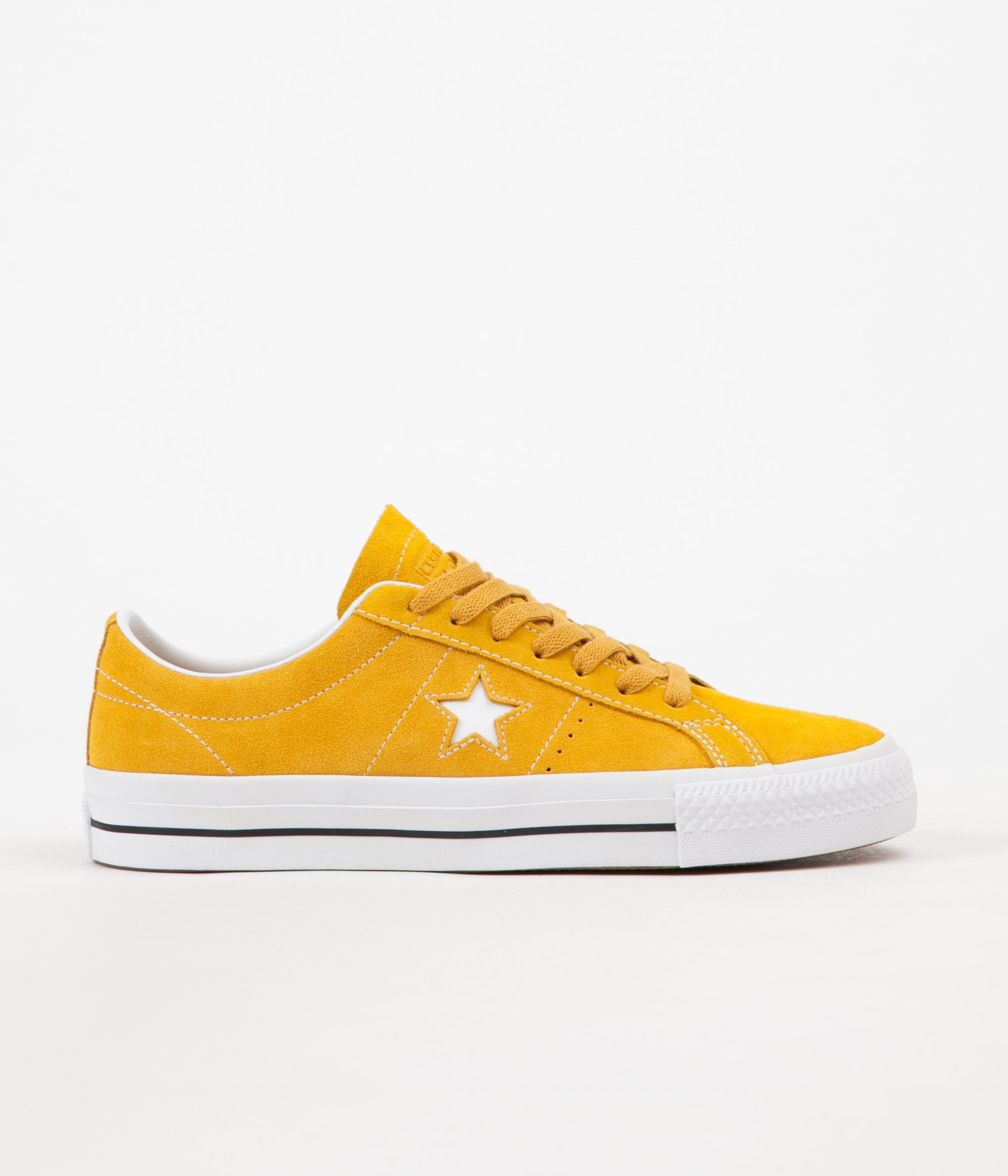 converse one star yellow suede trainers