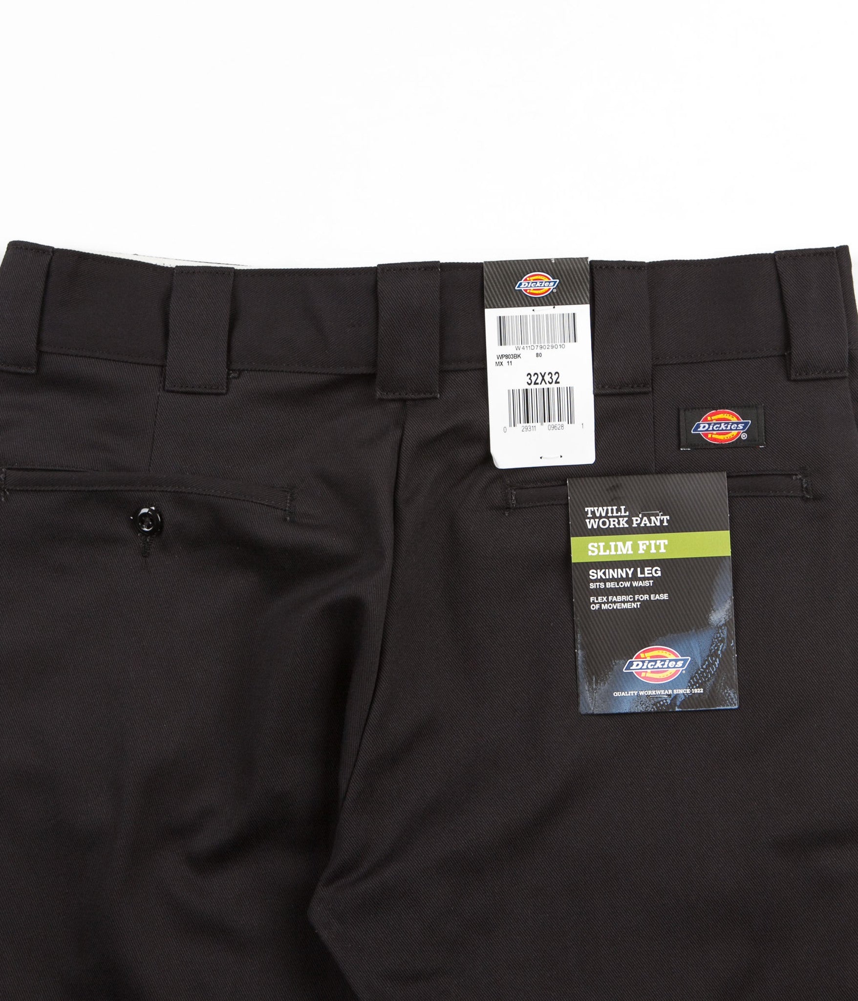 Dickies 803 Slim Skinny Work Trousers - Black | Flatspot