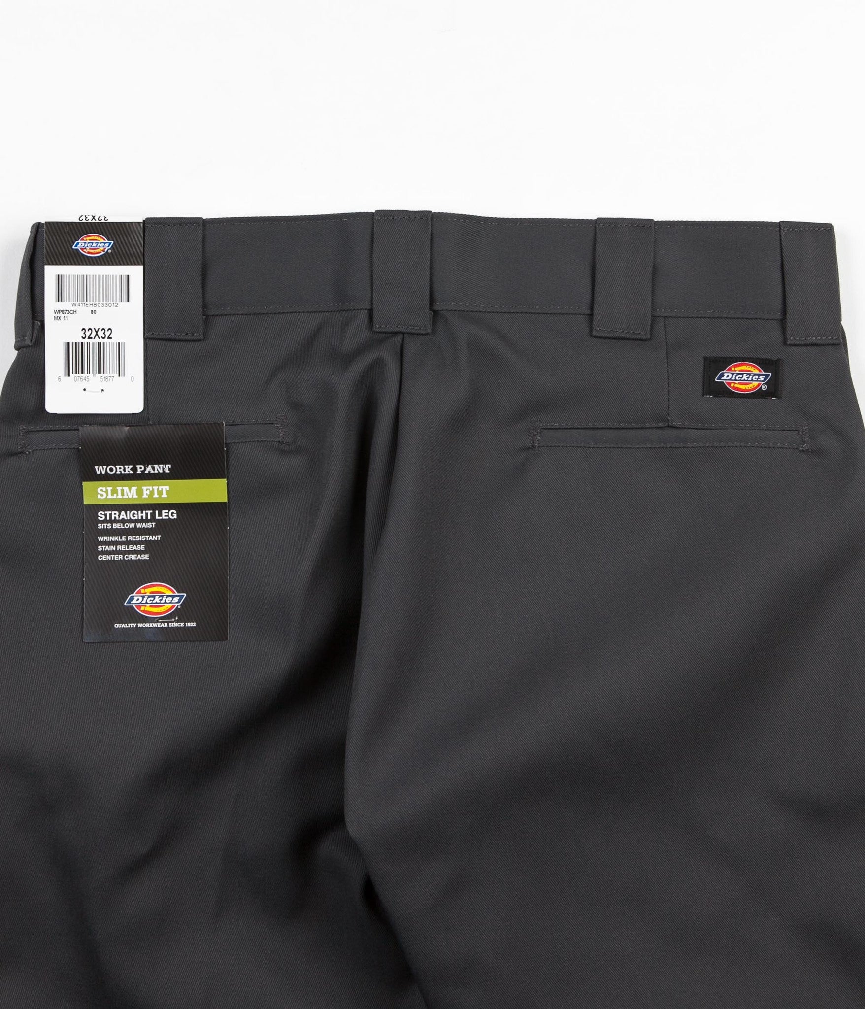 Shop Dickies 873 Slim Straight Work Trousers - Charcoal Grey | Flatspot