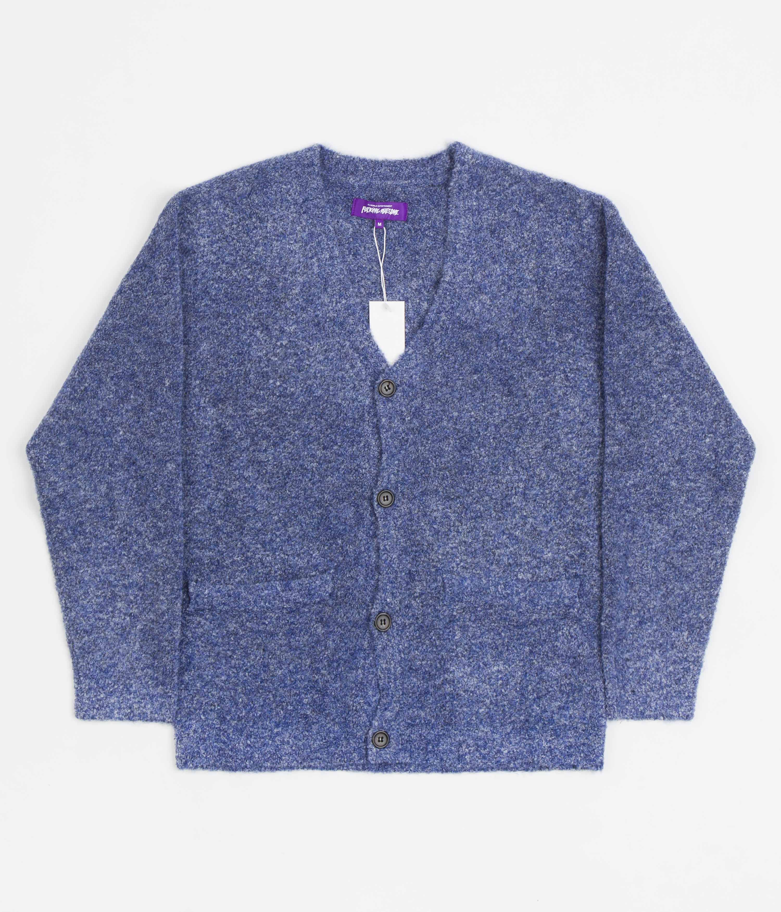 Fucking Awesome Boucle Cardigan - Blue