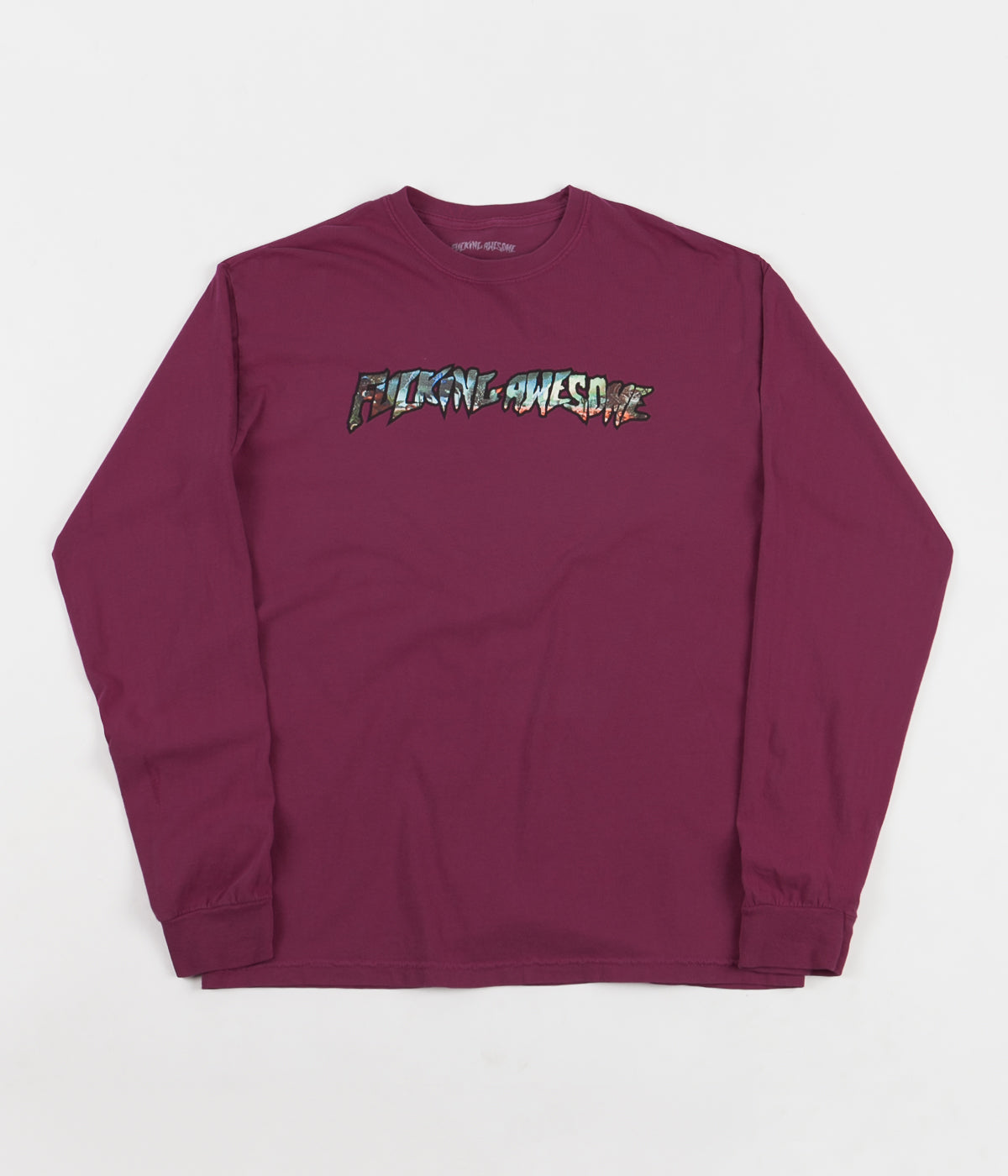 Fucking Awesome Extinction Long Sleeve T-Shirt - Pigment Dyed Vineyard