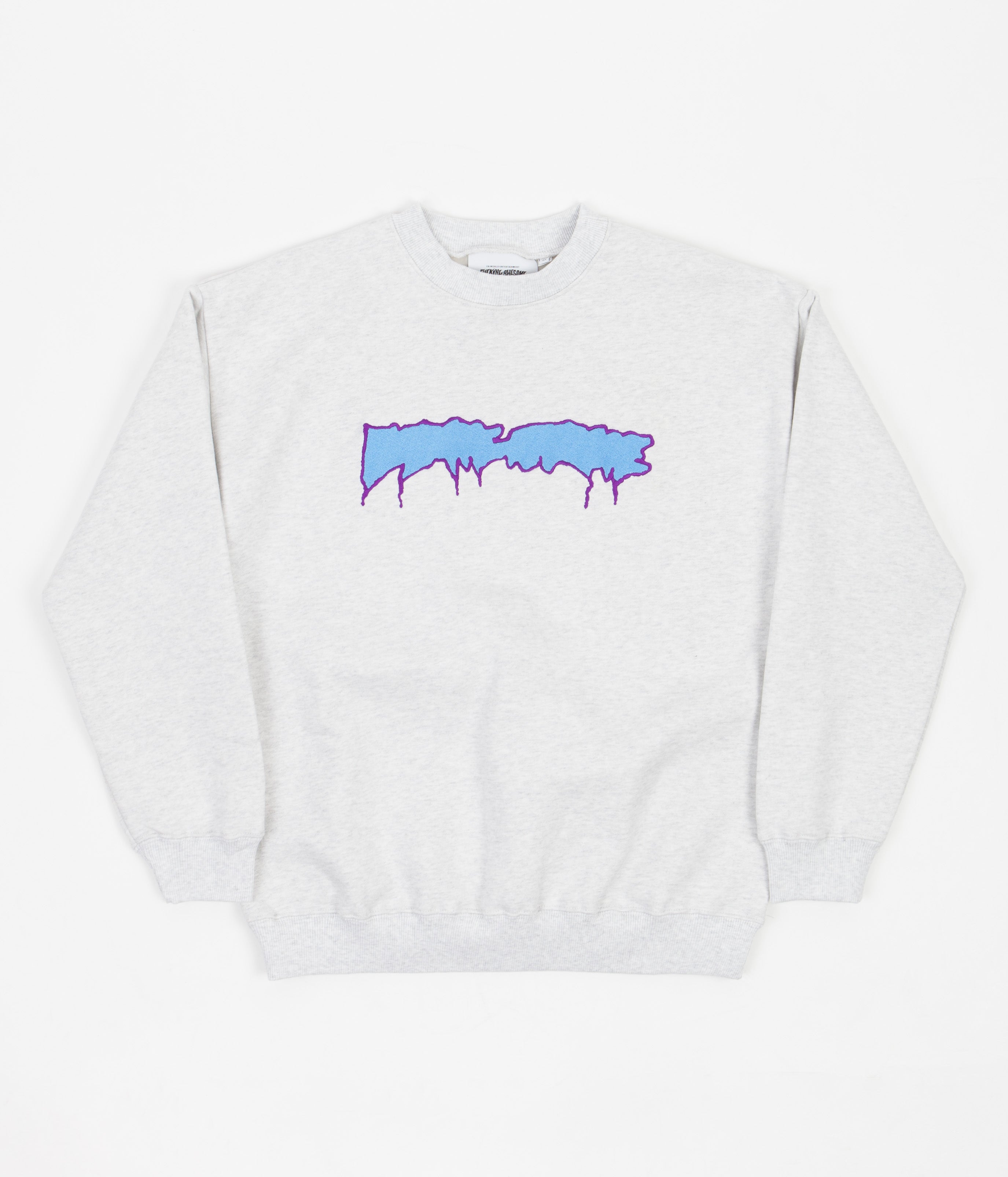 Fucking Awesome Outline Logo Crewneck Sweatshirt - Heather Grey