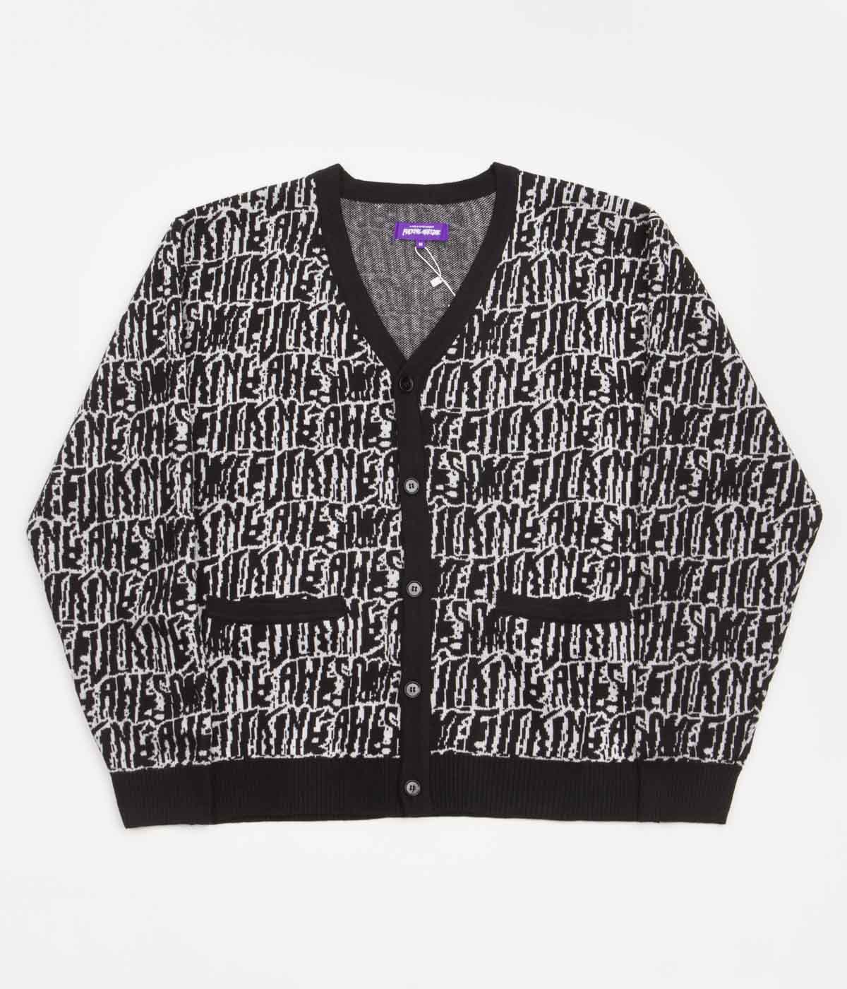 Fucking Awesome Stretched Stamp Cardigan - Black / White