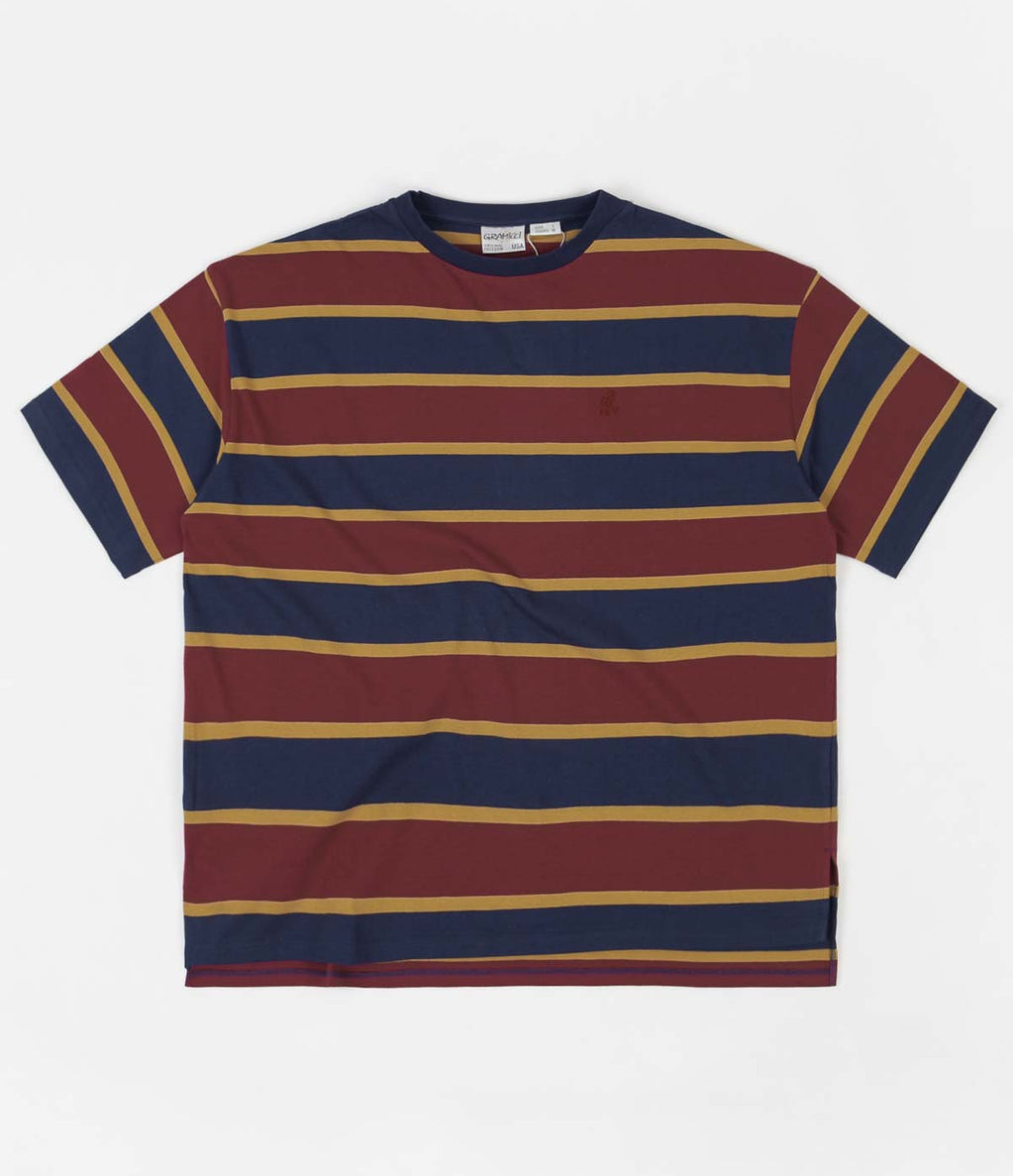 Gramicci One Point Slit T-Shirt - Navy / Wine | Flatspot