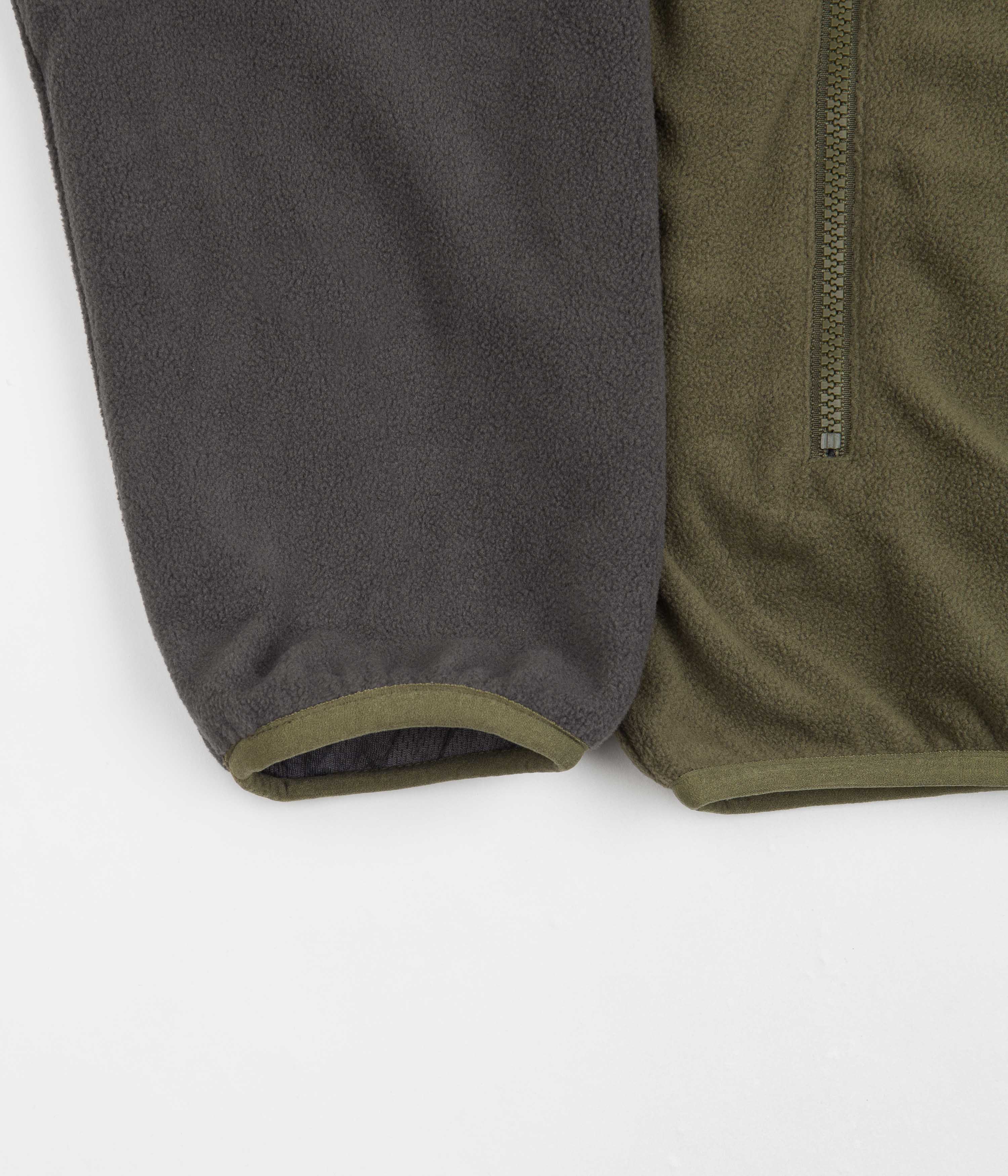 Helas Baller Quarter Zip Sweatshirt - Green / Taupe | Flatspot