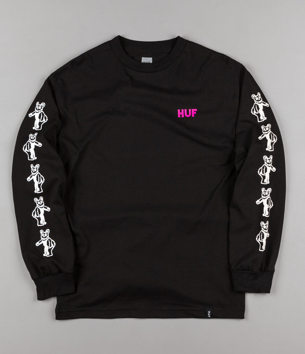 HUF Bear UV Long Sleeve T-Shirt - Black | Flatspot
