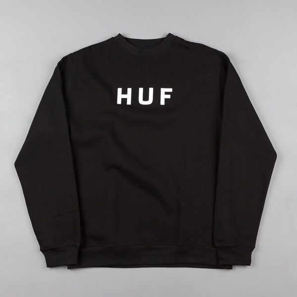 HUF Original Logo Crew Neck Sweatshirt - Black | Flatspot