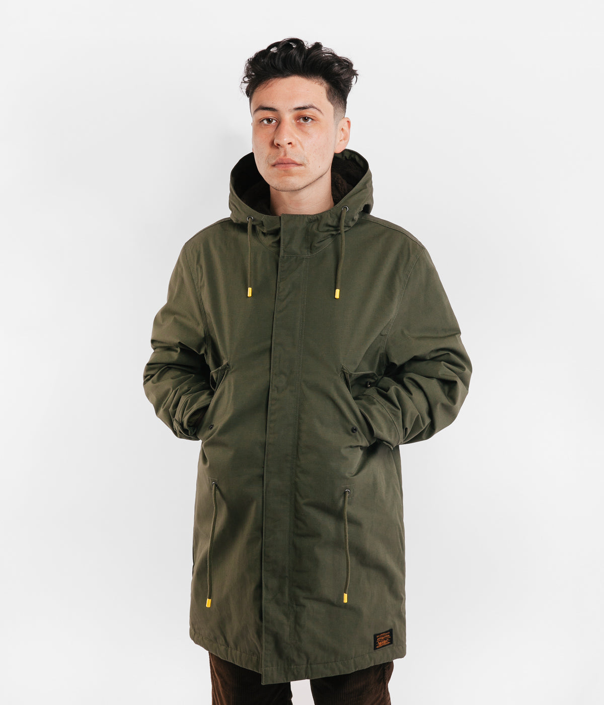 levi's mens lightweight fishtail parka olive night