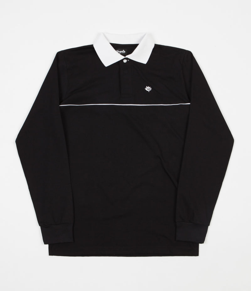 Magenta Long Sleeve Polo Shirt - All Black | Flatspot