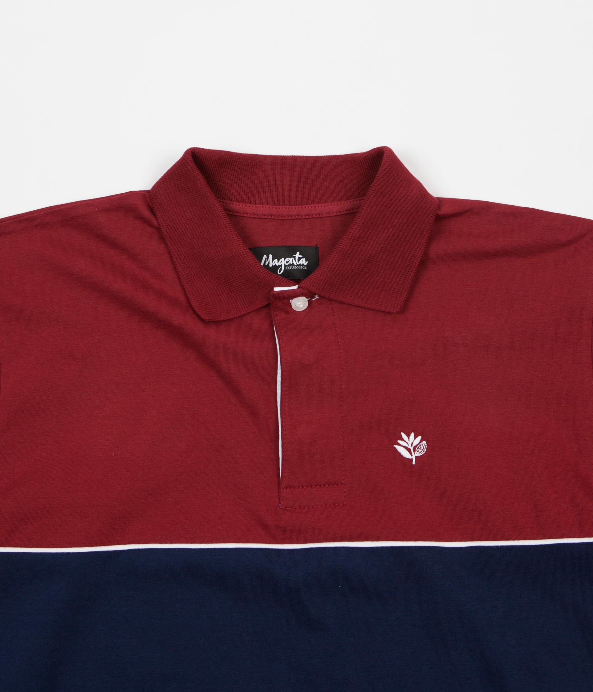 Magenta Long Sleeve Polo Shirt - Tricolor | Flatspot