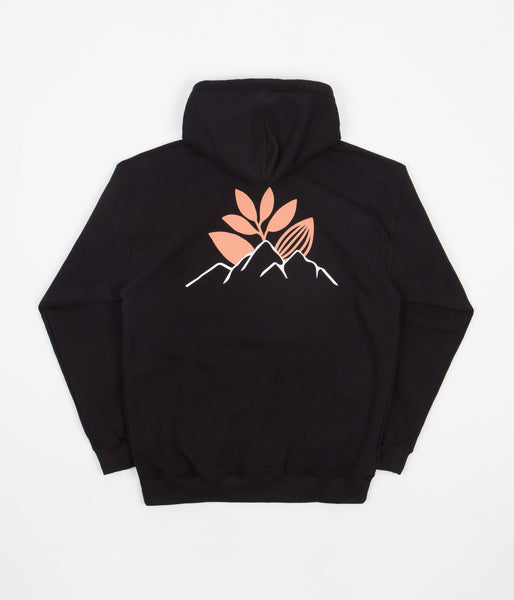 Brush Logo Print Sweatshirt | Black - Magenta MTN Plant Hoodie