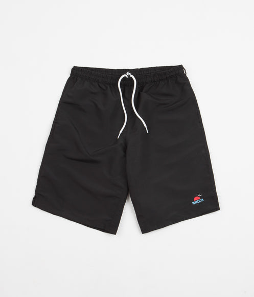 Magenta Sunset Nylon Shorts - Black | Flatspot