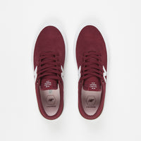 burgundy and white new balance