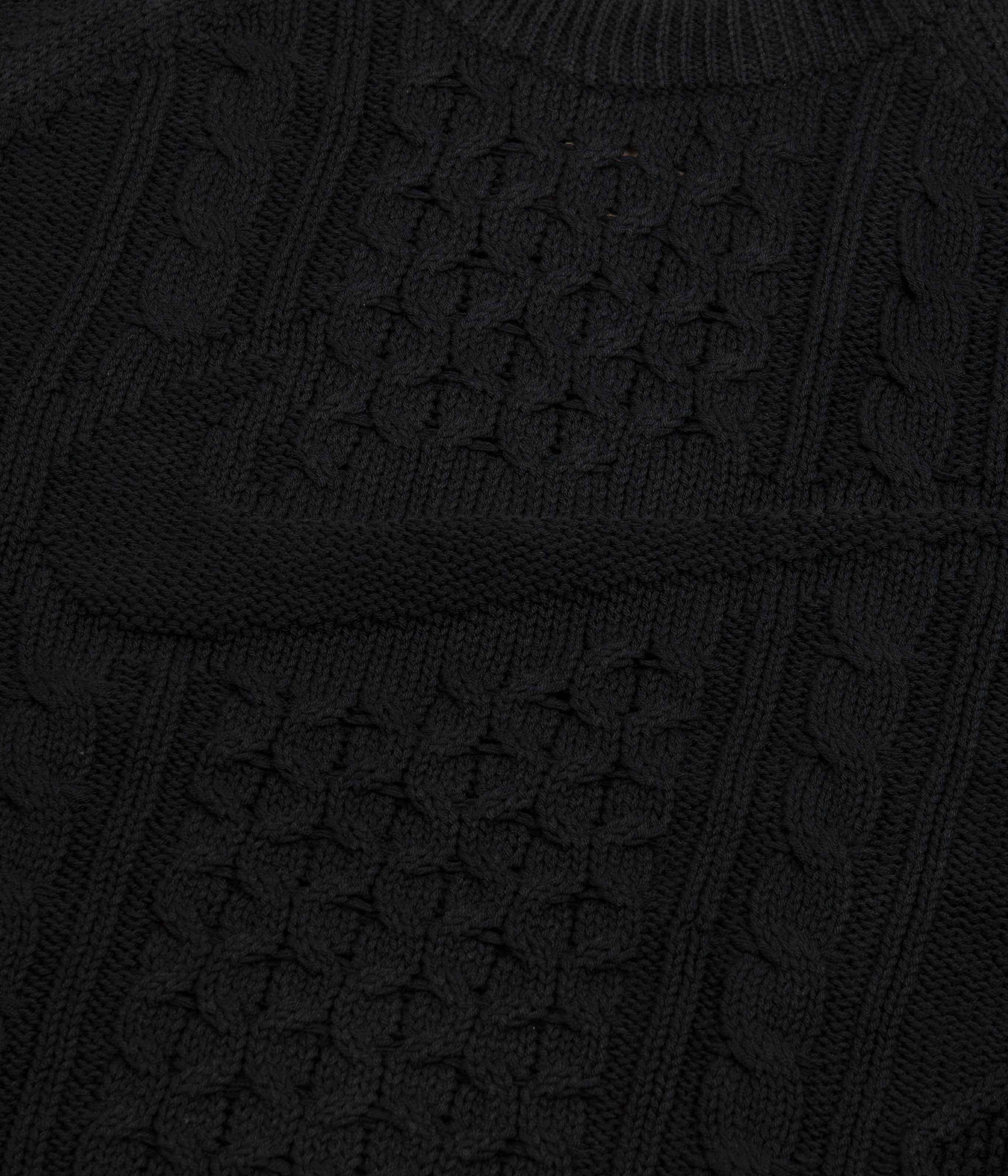 Nike Cable Knit Crewneck Sweatshirt - Black | Flatspot