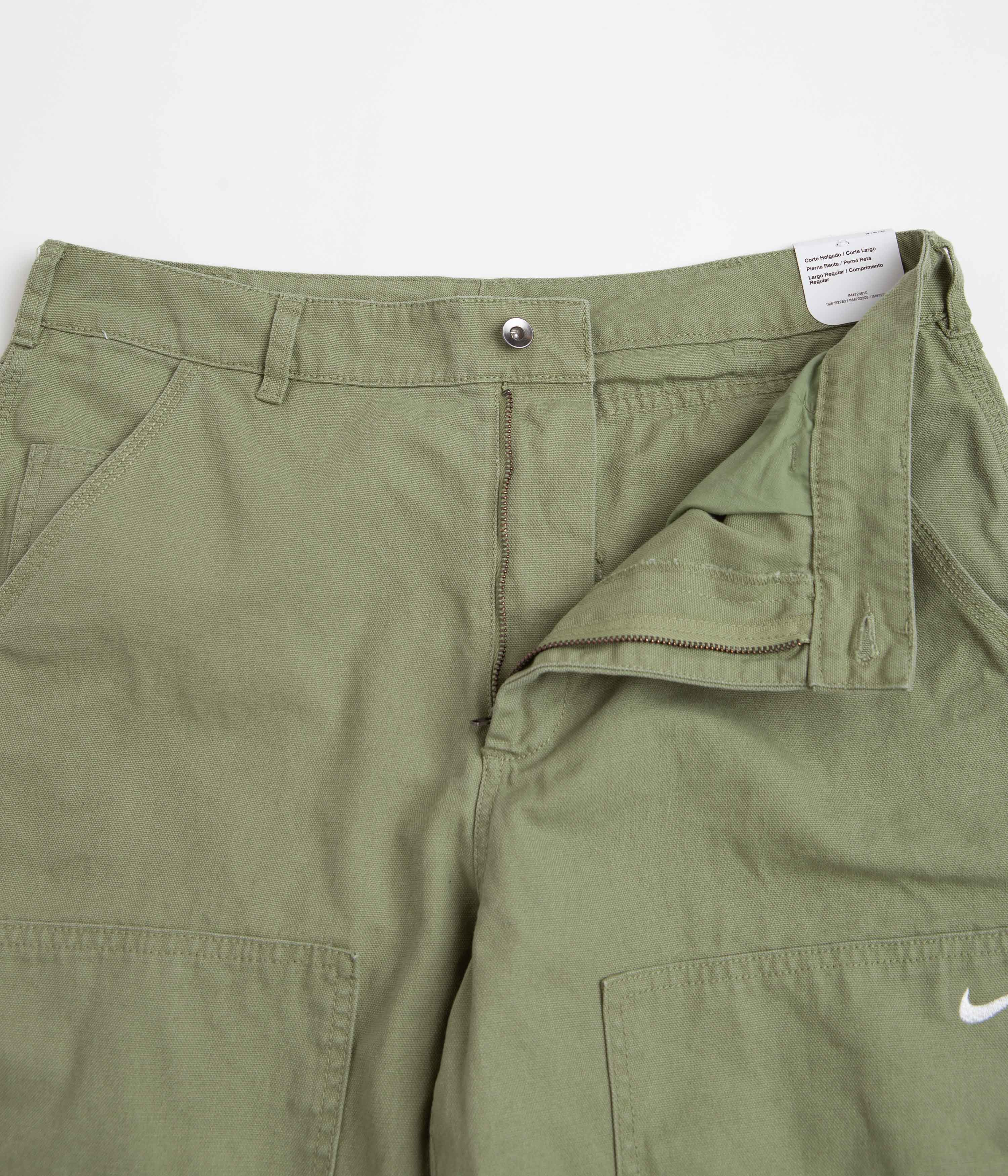 Nike Double Panel Unlined Pants - Oil Green / White | Flatspot