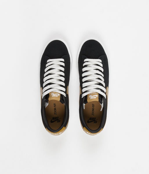 Nike SB Blazer Low GT Shoes - Black / Wheat - Summit White | Flatspot
