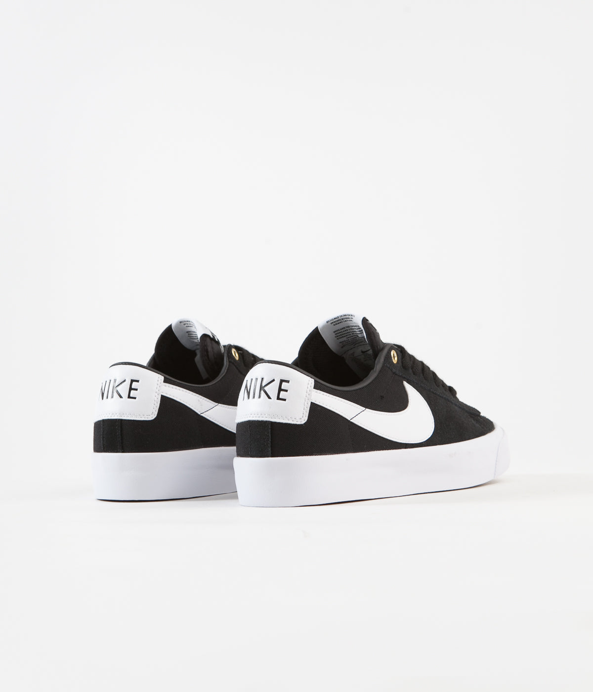 Nike Sb Blazer Low Pro Gt Shoes Black White Black Gum Light Br Flatspot