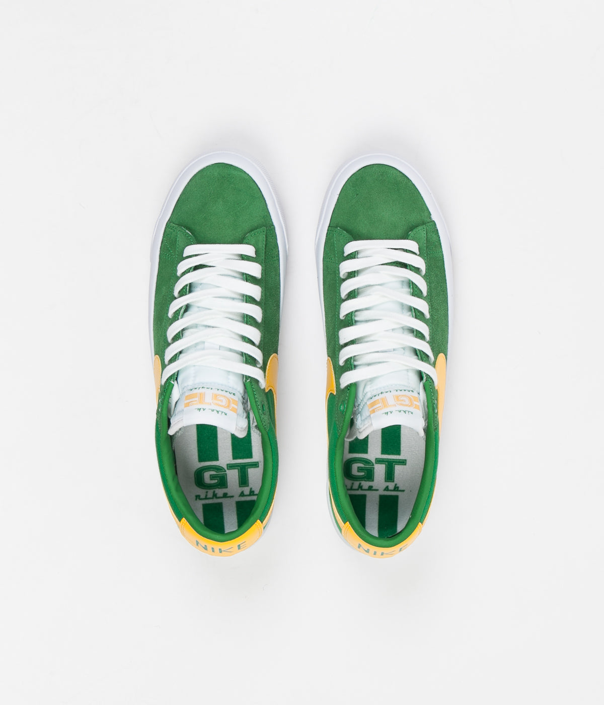 Nike Sb Blazer Low Pro Gt Shoes Lucky Green University Gold Blac Flatspot